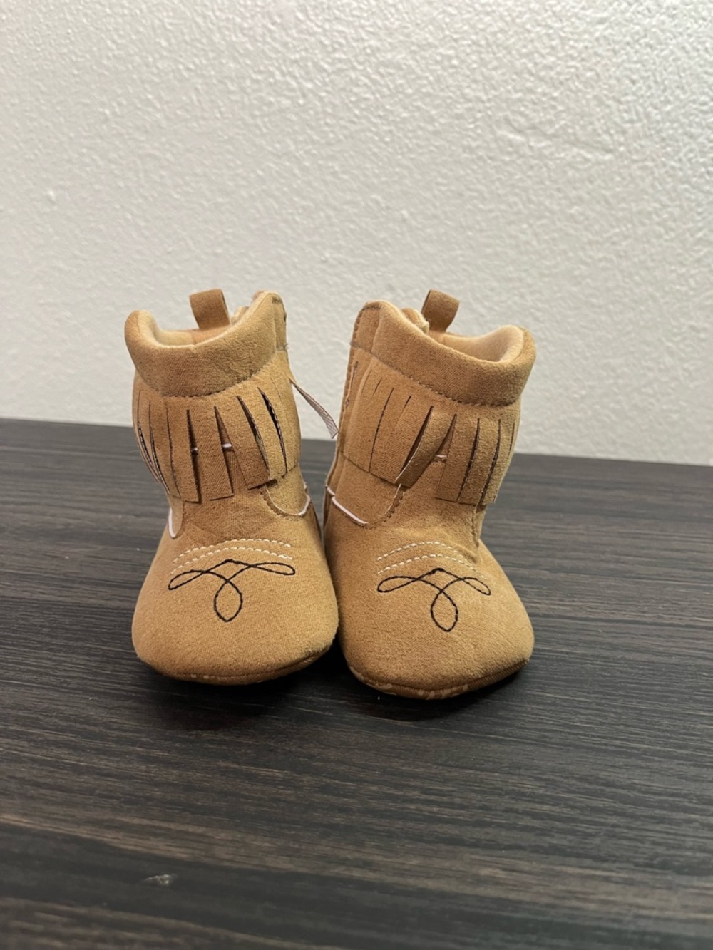 Kids Brown Tan Fringe Suede Baby Boots Western Boho Mex Rancher Soft Sole